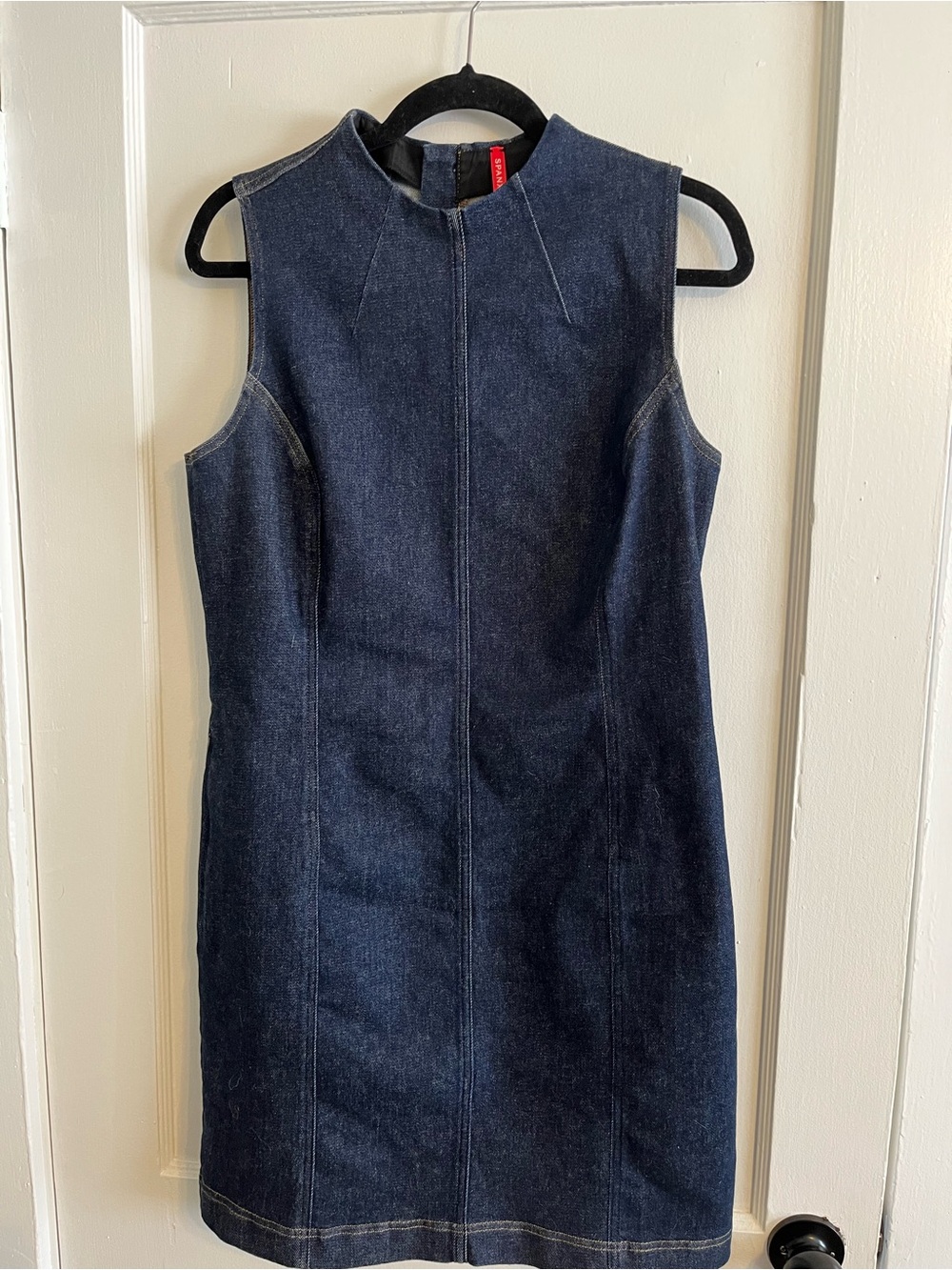 SPANX Sleeveless Dark Denim Shift Dress - Navy